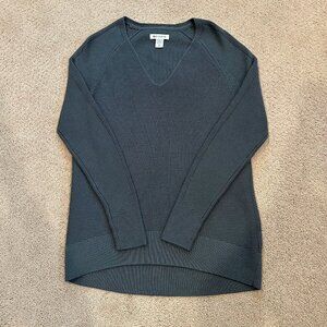 Athleta Gray Oversized V-Neck Sweater